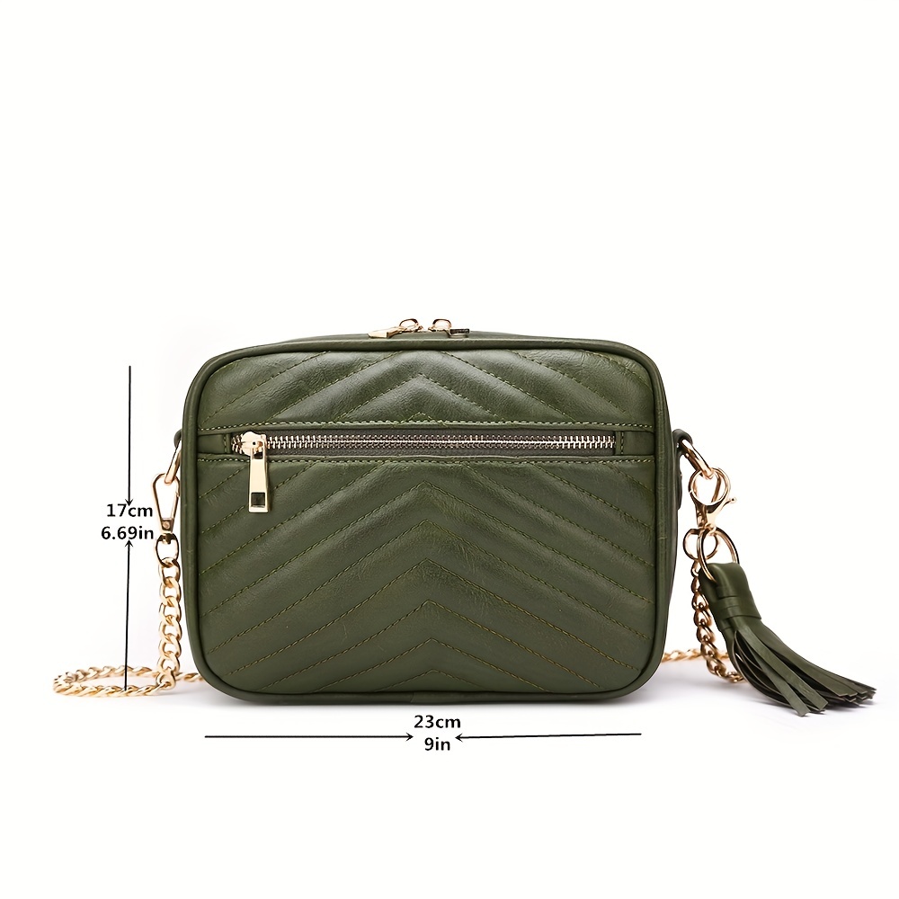 Lawn Green, Cross Body, Double Zip, Leather Camera Handbag by