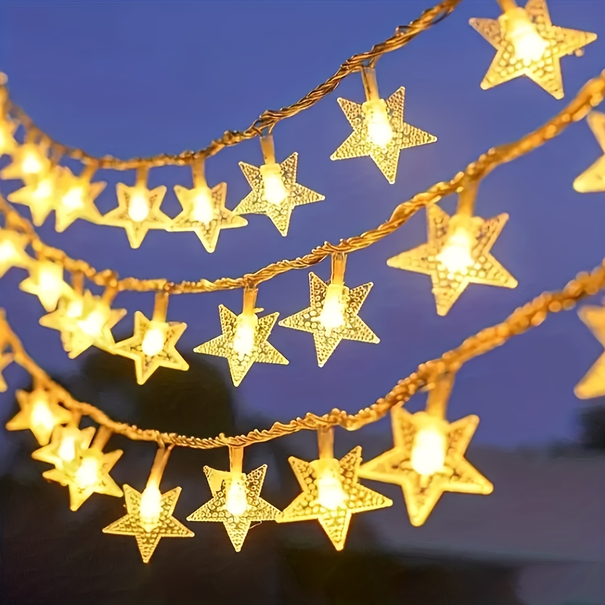 Guirlande lumineuse 10 étoiles argentées - Tiny-Deco