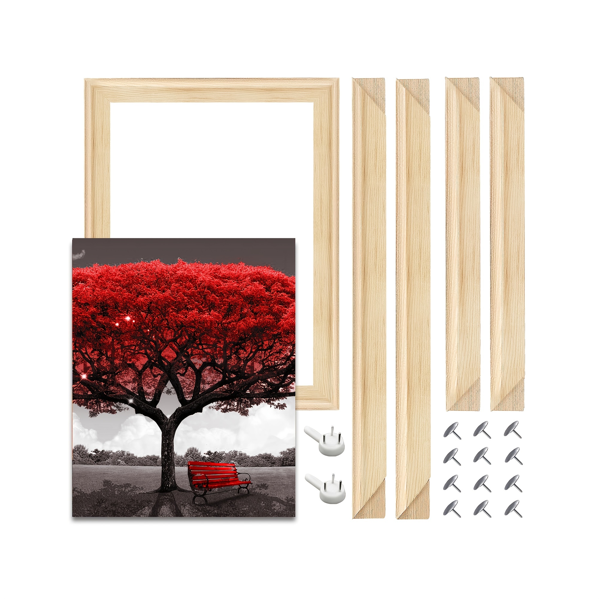 4 Packs DIY Canvas Stretcher Bars 16x20 Inch Canvas Frame for Oil  Paintings,Prints,Paint by Numbers & Posters