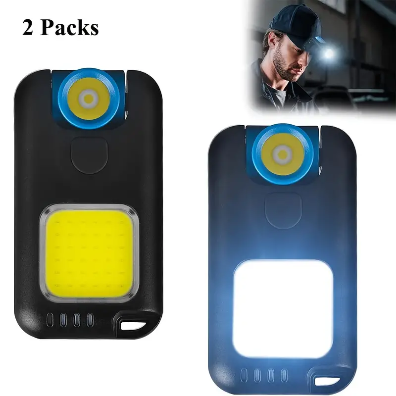 Mini Rechargeable Cob Light With Clip Super Bright Pocket - Temu