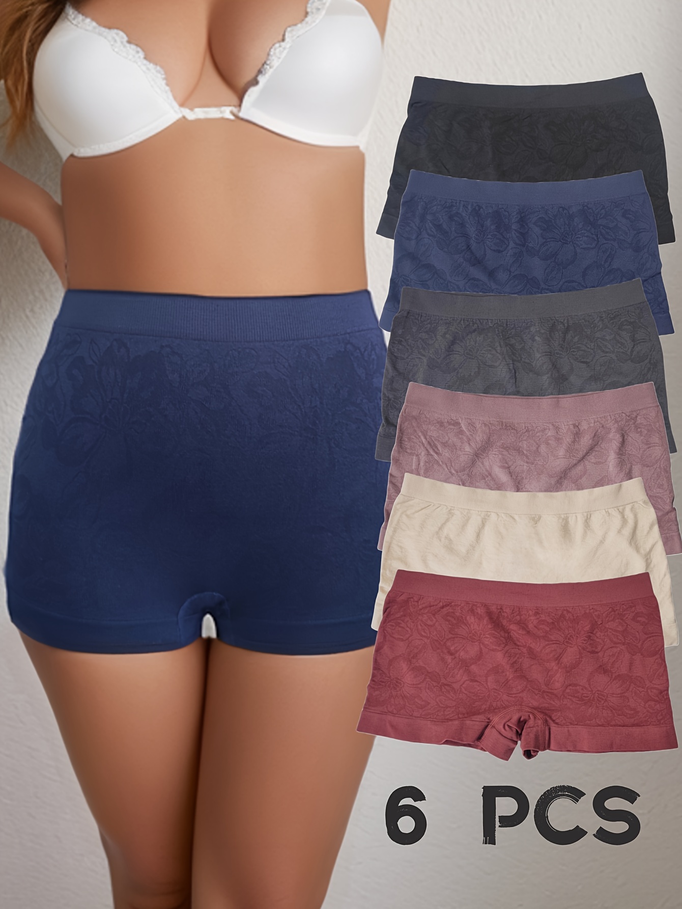 Simple Solid Boyshort Panties Soft Comfy Stretchy Intimates - Temu