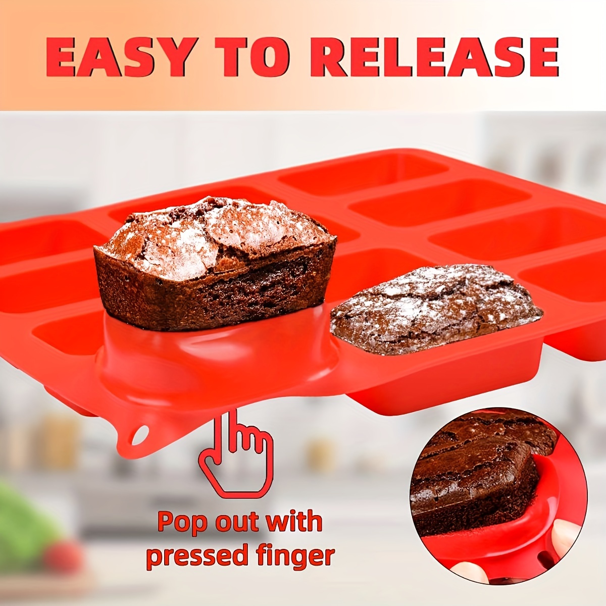 Non-stick Silicone Mini Loaf Pan - Easy Release Rectangle Baking Mold For  Bread, Bread, Toast, Brownies, And Cakes - Flexible And Bpa Free - Temu