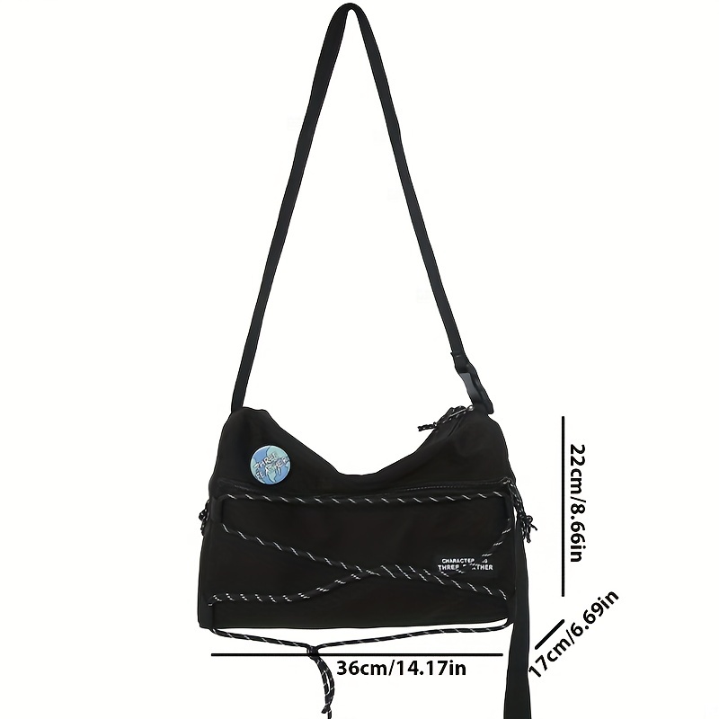 Fashion Nylon Cargo Cotton Rope One Shoulder Crossbody Pillow Bag With  Pendant - Temu