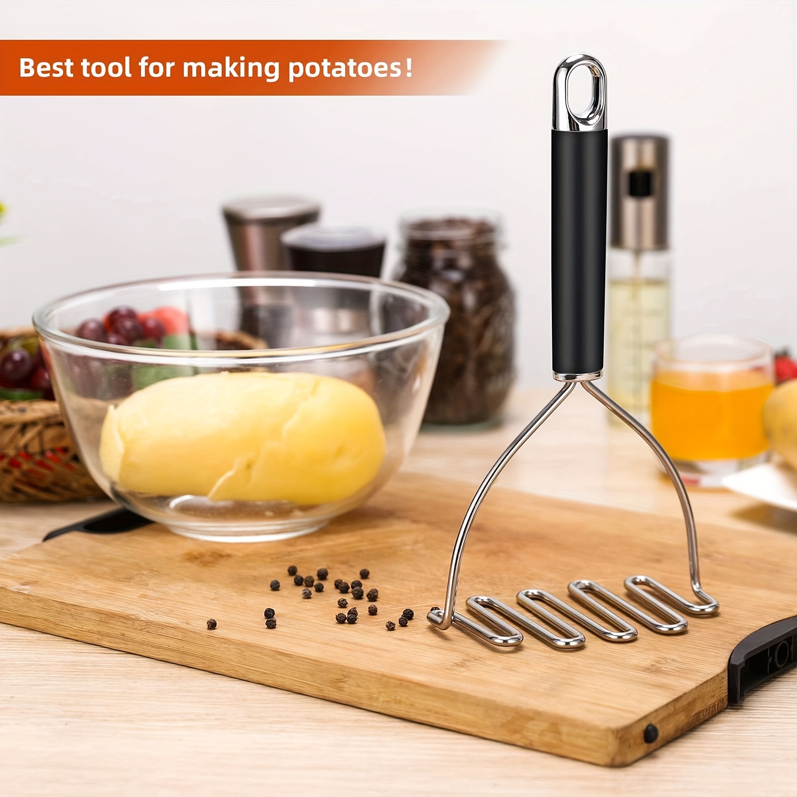 Kitchen Gadget Potato Masher, Premium Masher Tool, Hand Masher For Egg,  Bean, Vegetables, Fruits, Kitchen Stuff Kitchen Accessories Kitchen Gadgets  - Temu United Arab Emirates