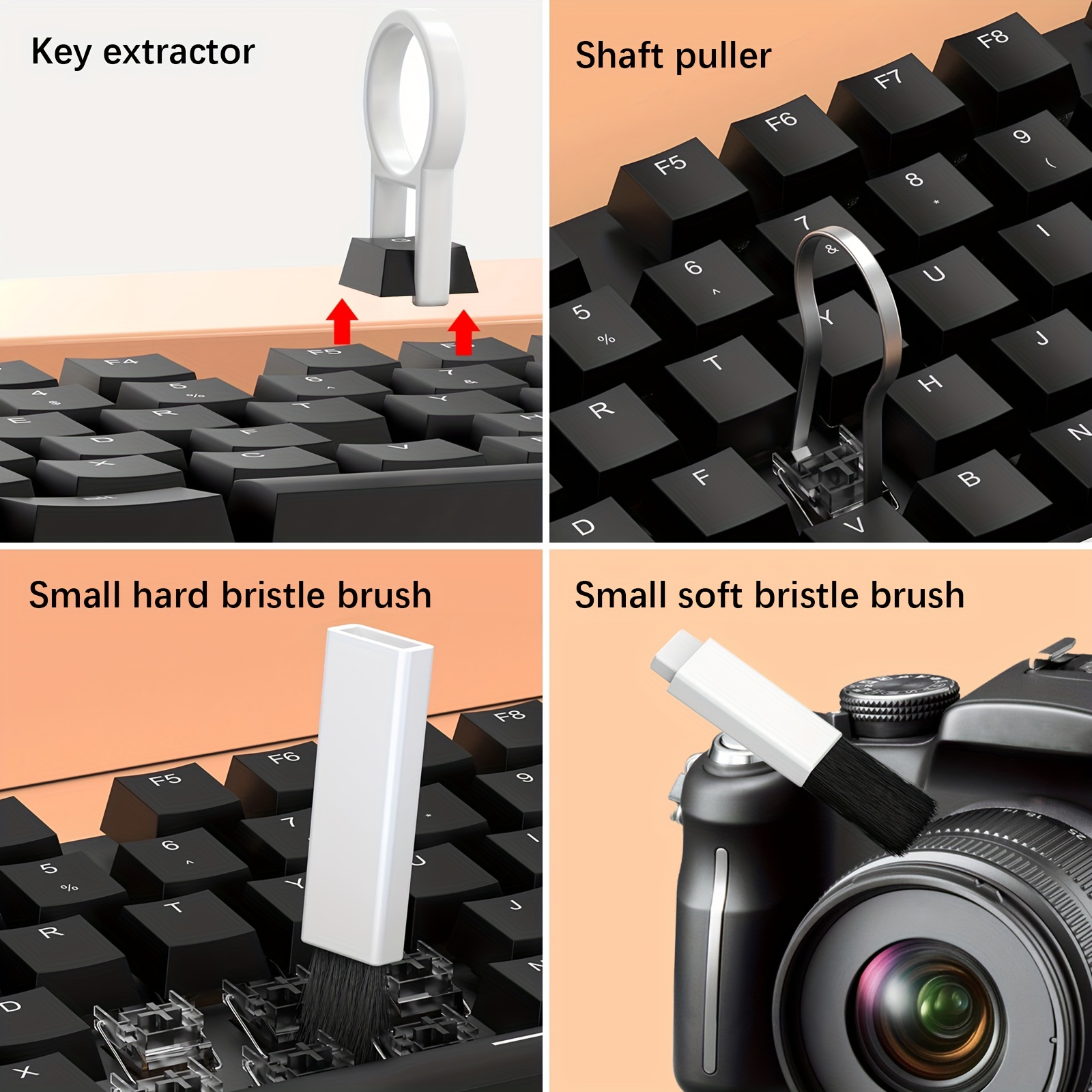 Computer PC Keyboard Laptop Electronics Camera Small Cleaning Brush Kit  (Black