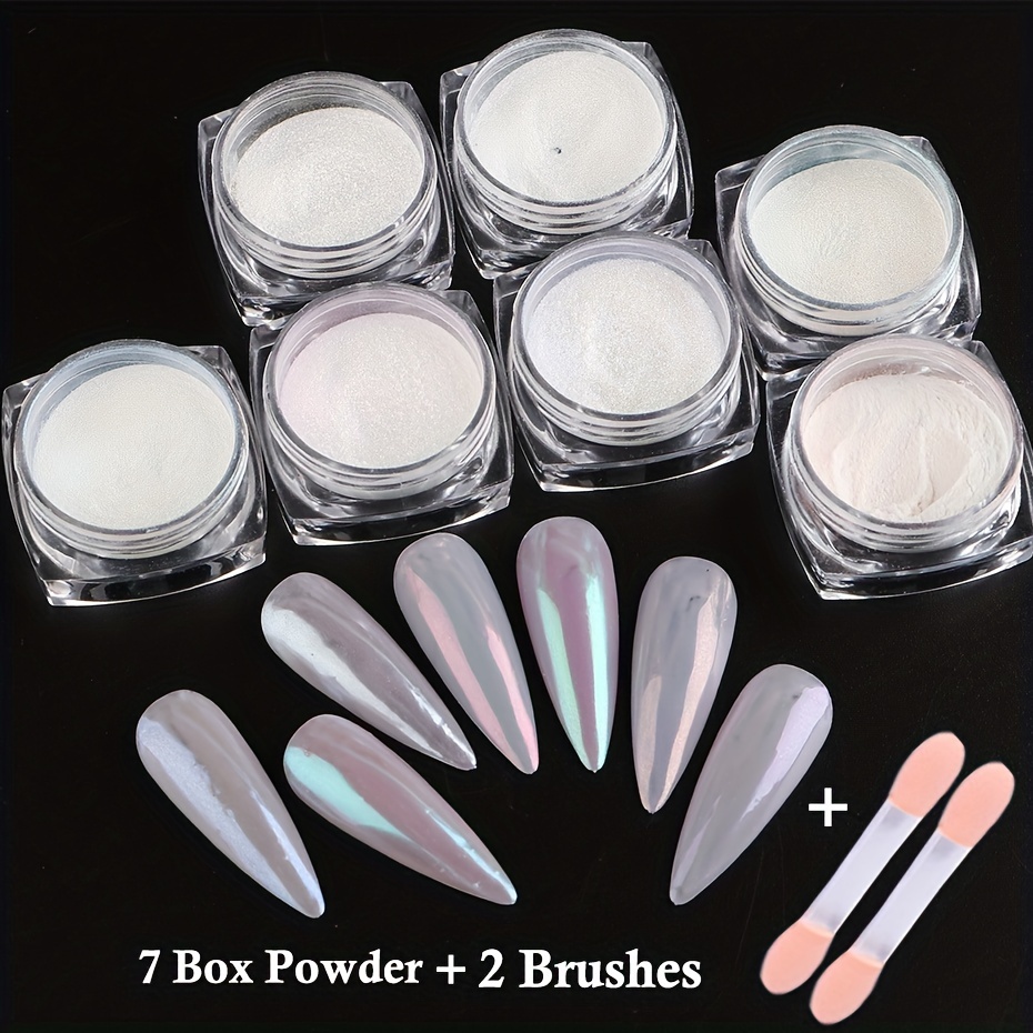 Chrome Nail Powder Holographic Aurora Iridescent Pearlescent - Temu