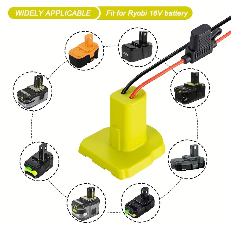 Battery Adapter Fits Ryobi 18v Cordless Tools, Compatible With