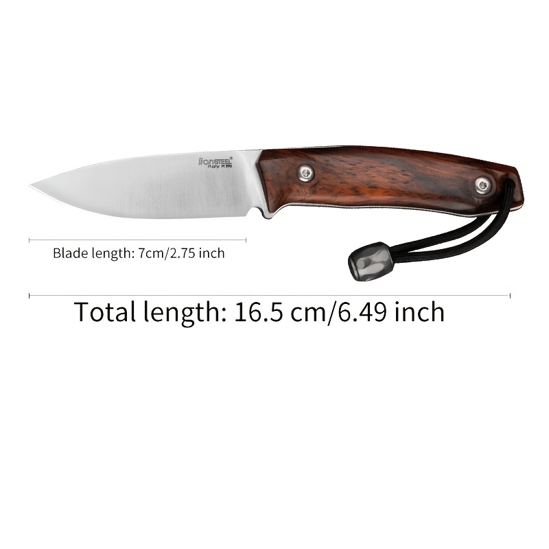 M390 Steel Fixed Blade Rescue Knife Wooden Handle - Temu