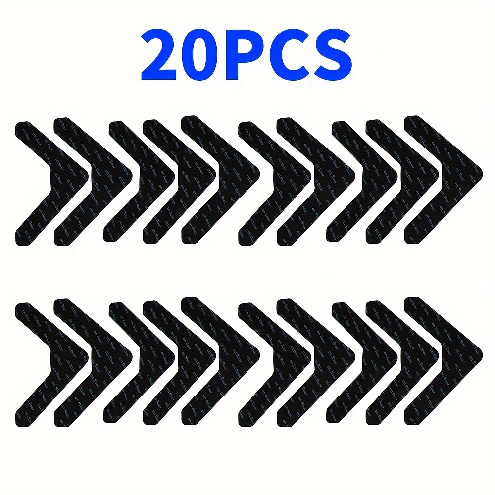 4/12/20pcs Rug Gripper Tape Double Sided Adhesive Non-slip Rug Pad Tape Stickers Washable Area Rug Pad Carpet Tape Reusable Corner Side Grippers For Hardwood Floors And Tile