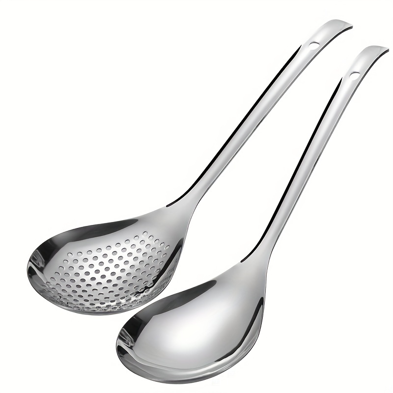 2pcs Stainless Steel Hot Pot Strainer Scoops Hotpot Soup Ladle Spoon Set  Skimmer Spoon Slotted Strainer Ladle Gravy Ladle Colander Kitchen Cooking  Utensil - Home & Kitchen - Temu