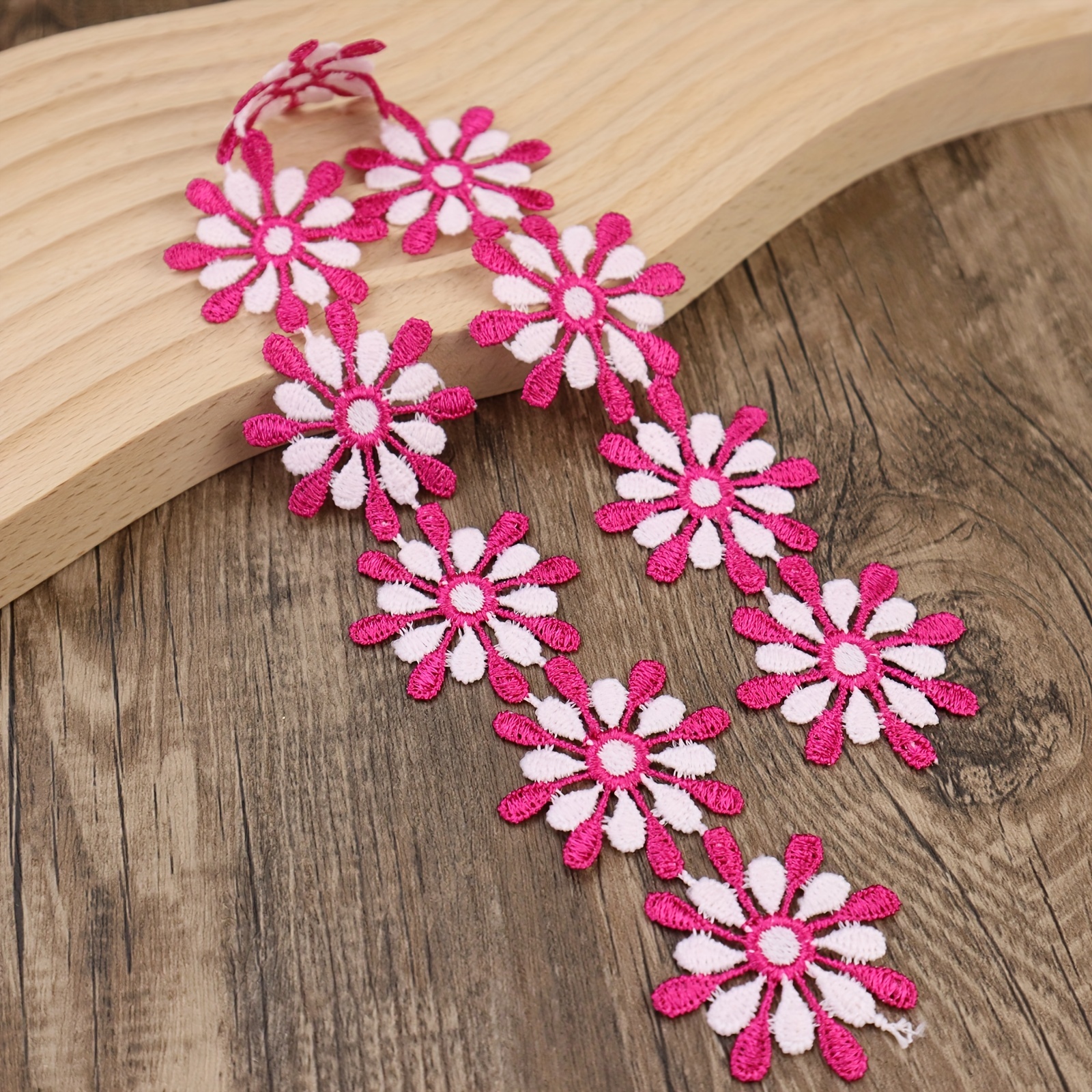 Daisy Flower Lace Trim Embroidery Applique Polyester Ribbon - Temu Canada