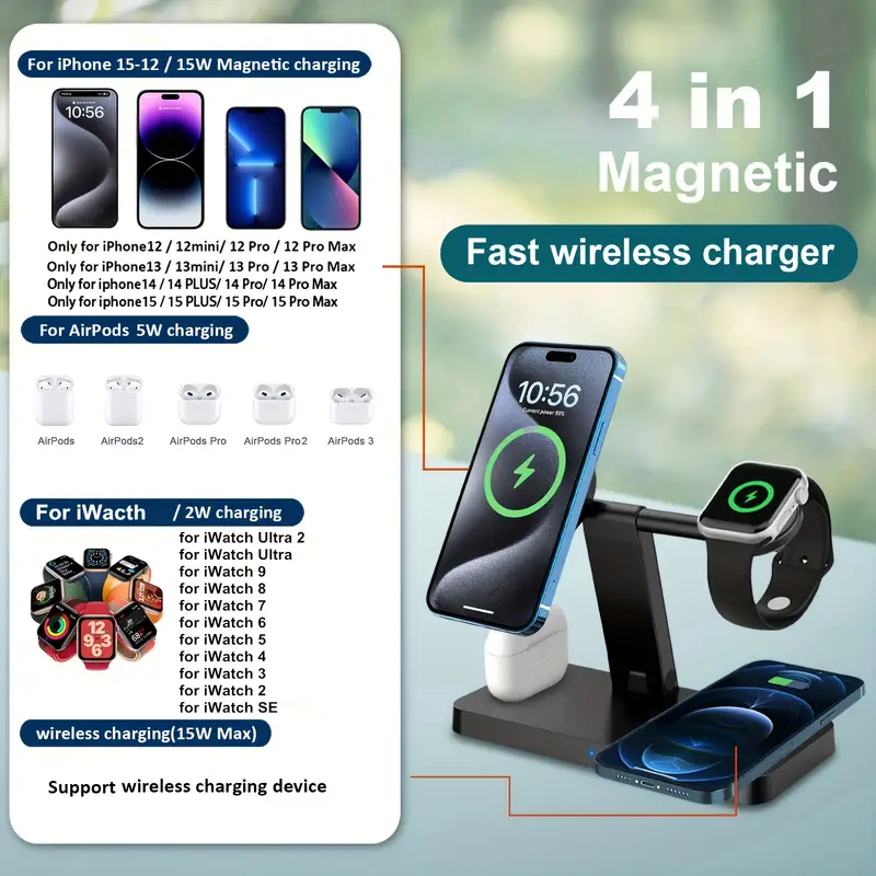 Upgrade Wireless Charging Experience 4 in 1 Portable - Temu