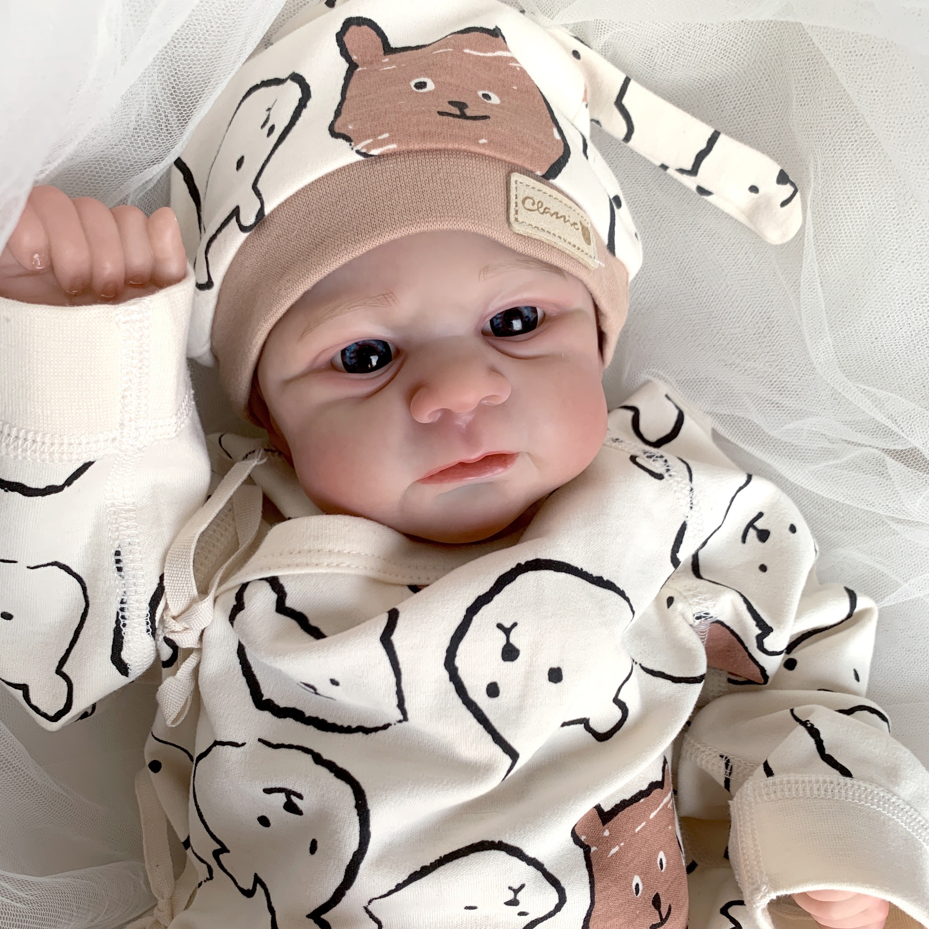 22in/55cm Reborn Baby Boy Dolls, 3D-Paint With Vein Detail And Cloth Body,  Christmas Gift For Girls