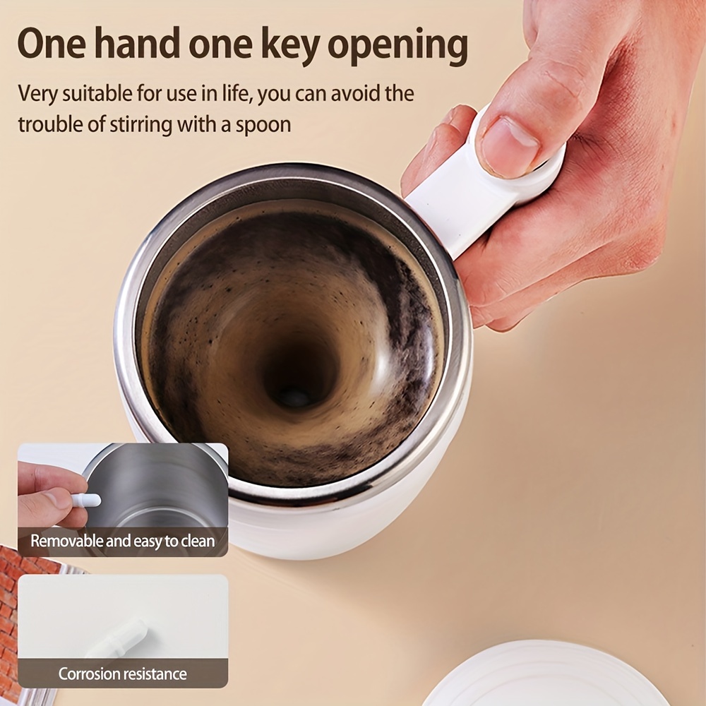 Portable Stainless Steel Self stirring Mug With Automatic - Temu