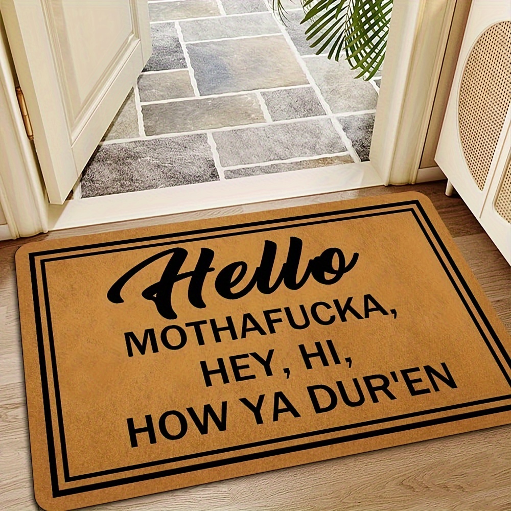 Funny Welcome Monogram Doormats for Entrance Way Indoor Decor Hello From  The InSide Doormat Kitchen Rugs and Mats With Anti-Slip Rubber Back Novelty  Gift Mat(23.6 X 15.7 in) 