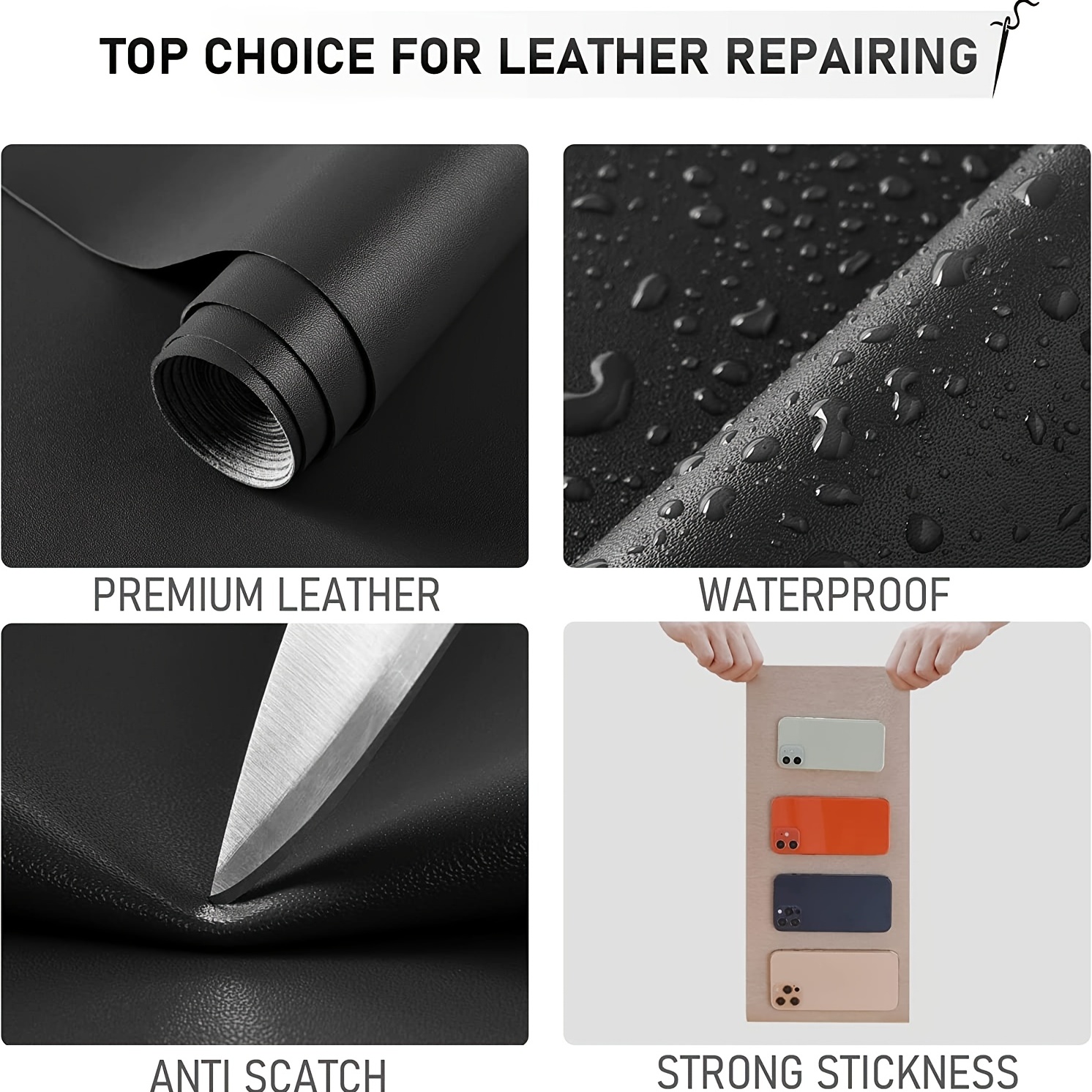 Memotoo Leather Repair Patch, Vinyl Repair Kit, Self-Adhesive