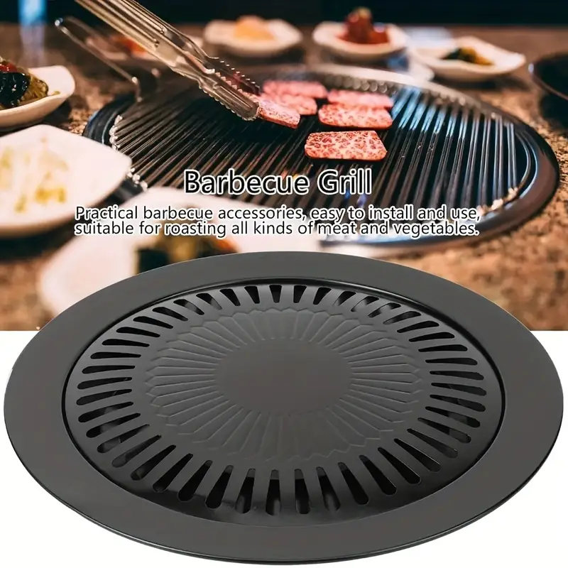 1pc Bbq Grill Plate 11 81 Inch Korean Style Cast Iron Grill Pan