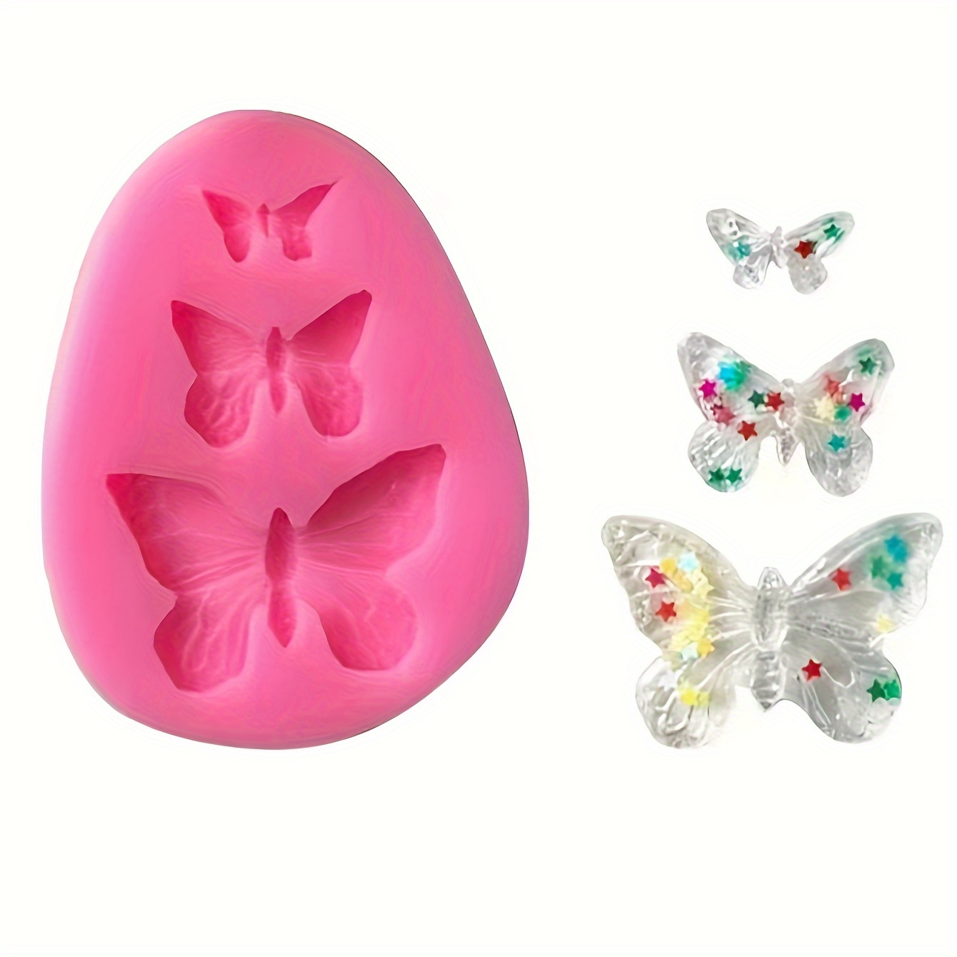 3 cavity Silicone Mold Butterfly Shaped Cake Chocolate - Temu