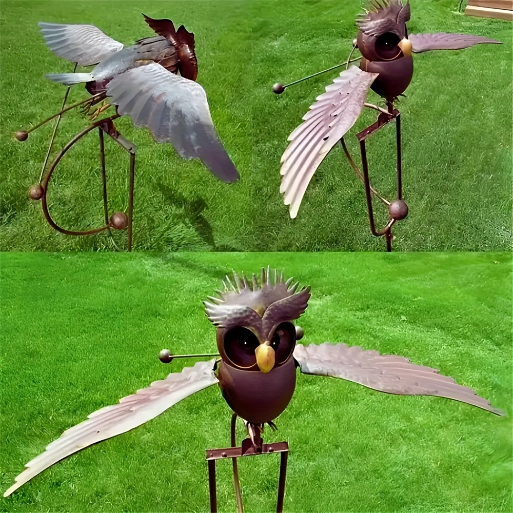 1pc Art De Jardin Bird Décoratif De Jardin En Métal Owl - Temu France