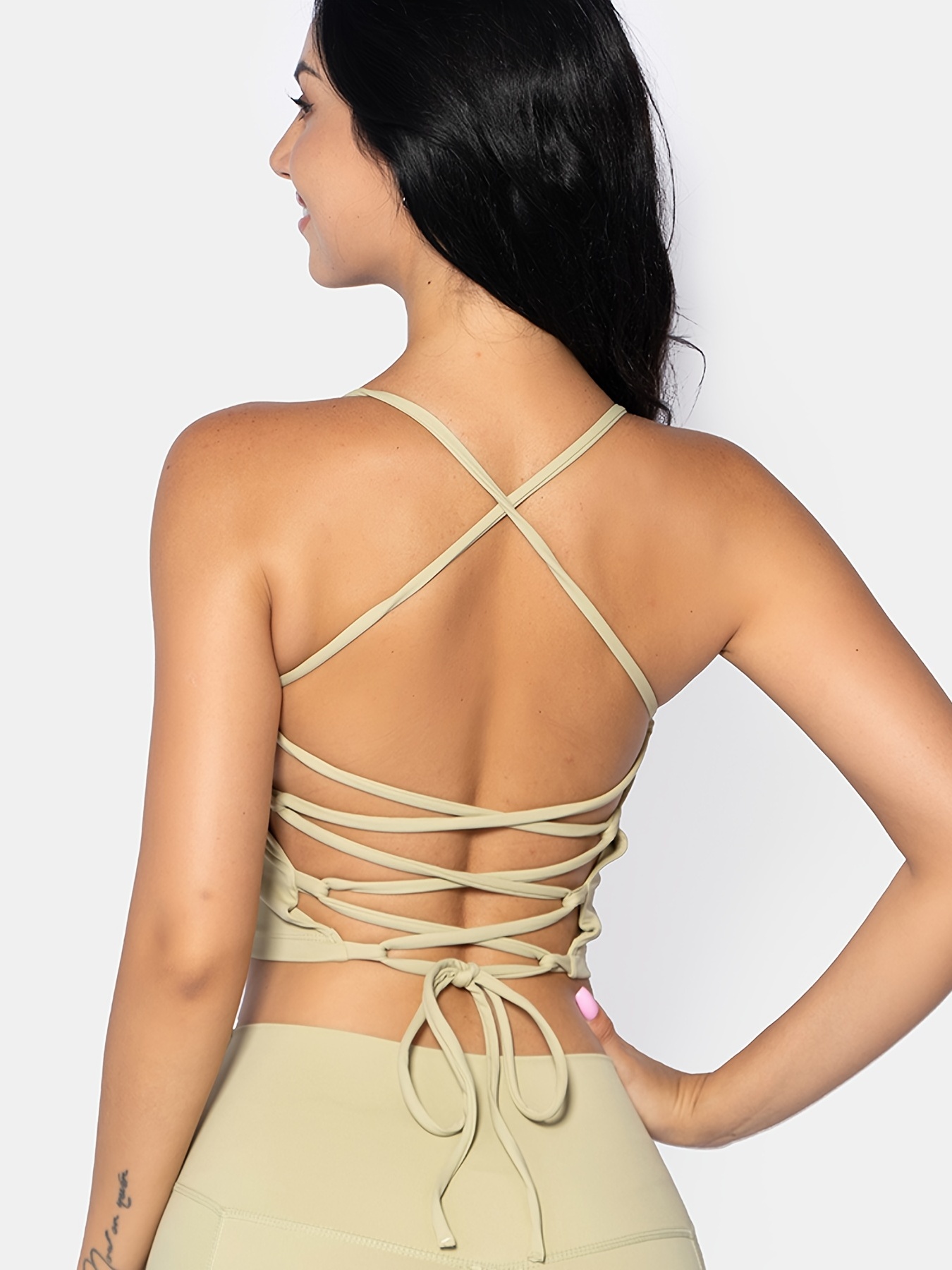 Women's Yoga Backless Strappy Fitness Top Quick drying And - Temu