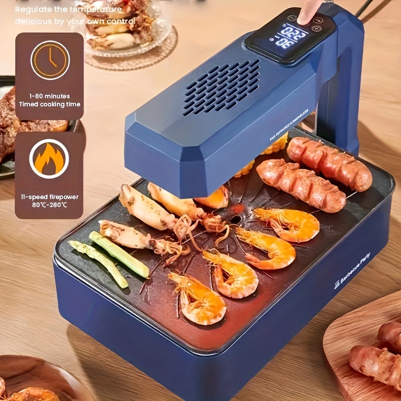 Lcd Touch Screen Barbecue Oven Home Smokeless Electric Grill - Temu