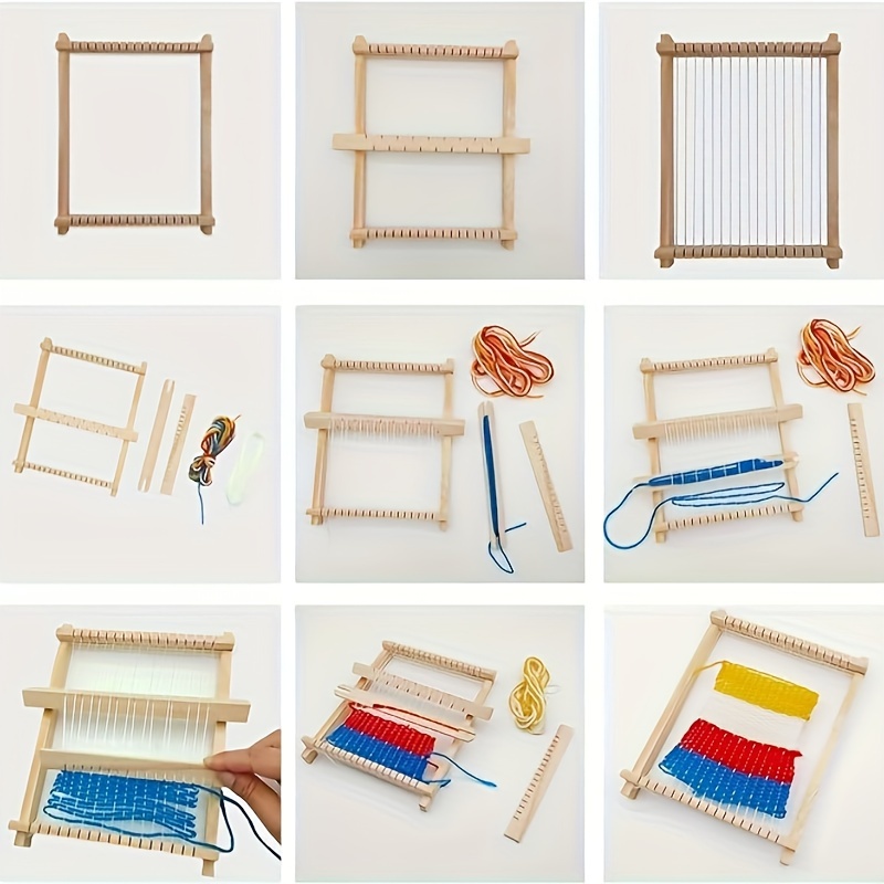 1Set Hand-Woven Wooden Weaving Loom Kit Tools DIY Woven Set Craft