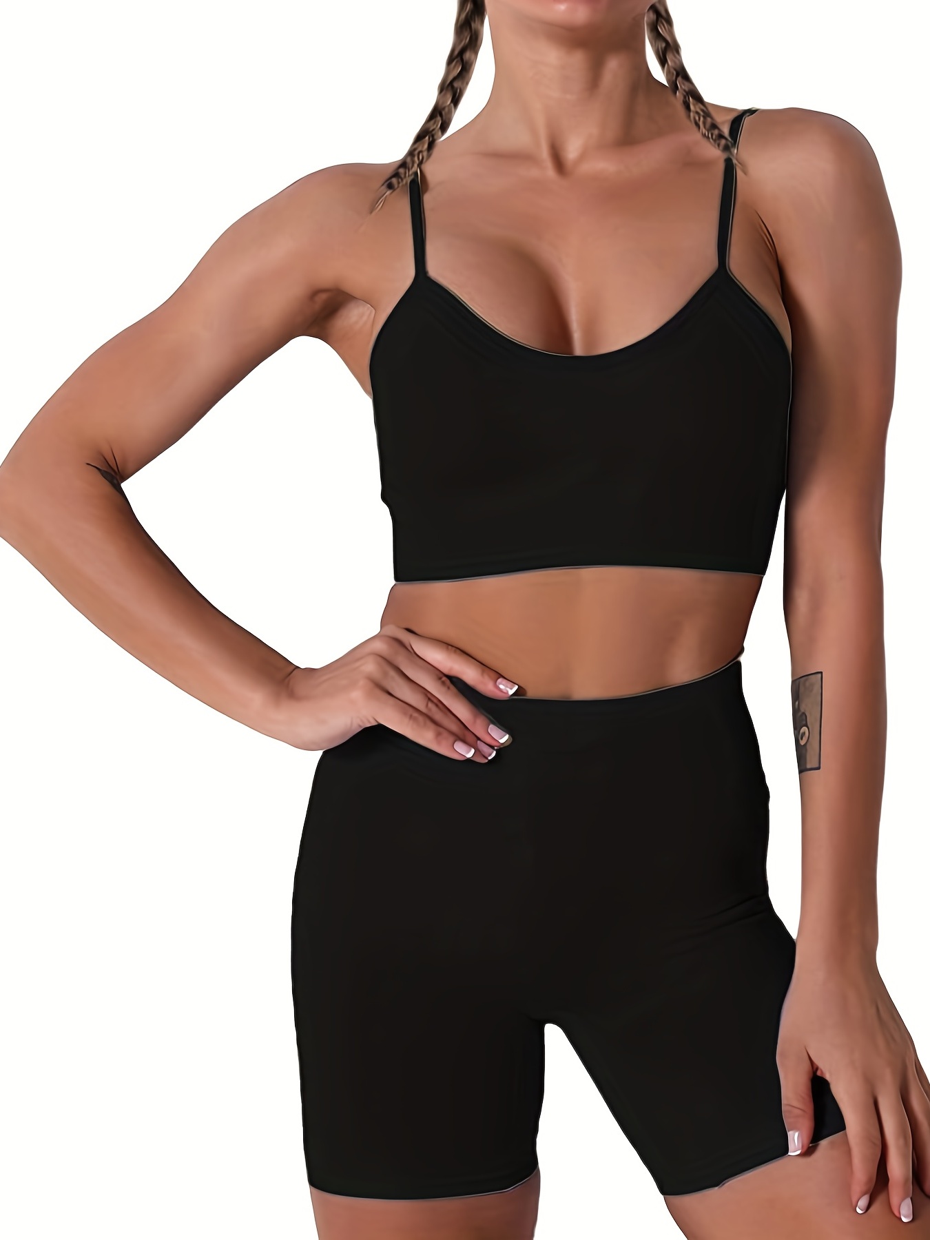 Sports Bra Shorts Hot Gym Outfits - Temu