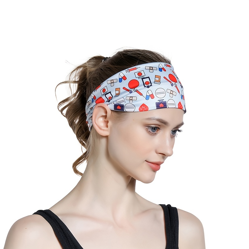 Medical Print Sports Hair Bands Sweat Absorption Fitness Running Yoga  Stretchy Headbands - Sports & Outdoors - Temu