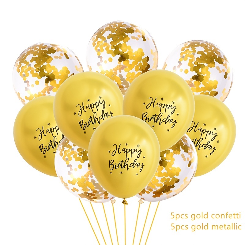 Ballons confettis Happy Birthday botanique - MODERN CONFETTI