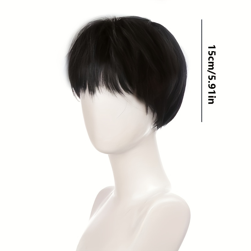 Men's Short Straight Synthetic Wig with Bangs