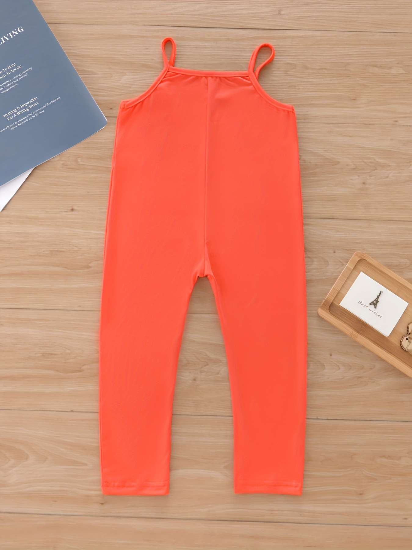Summer Girls Outfit Orange Linen Jumpsuit Vintage Jumpsuit Girl Clothes  Kids Romper Baby Shower Gift Idea Summer Overall 