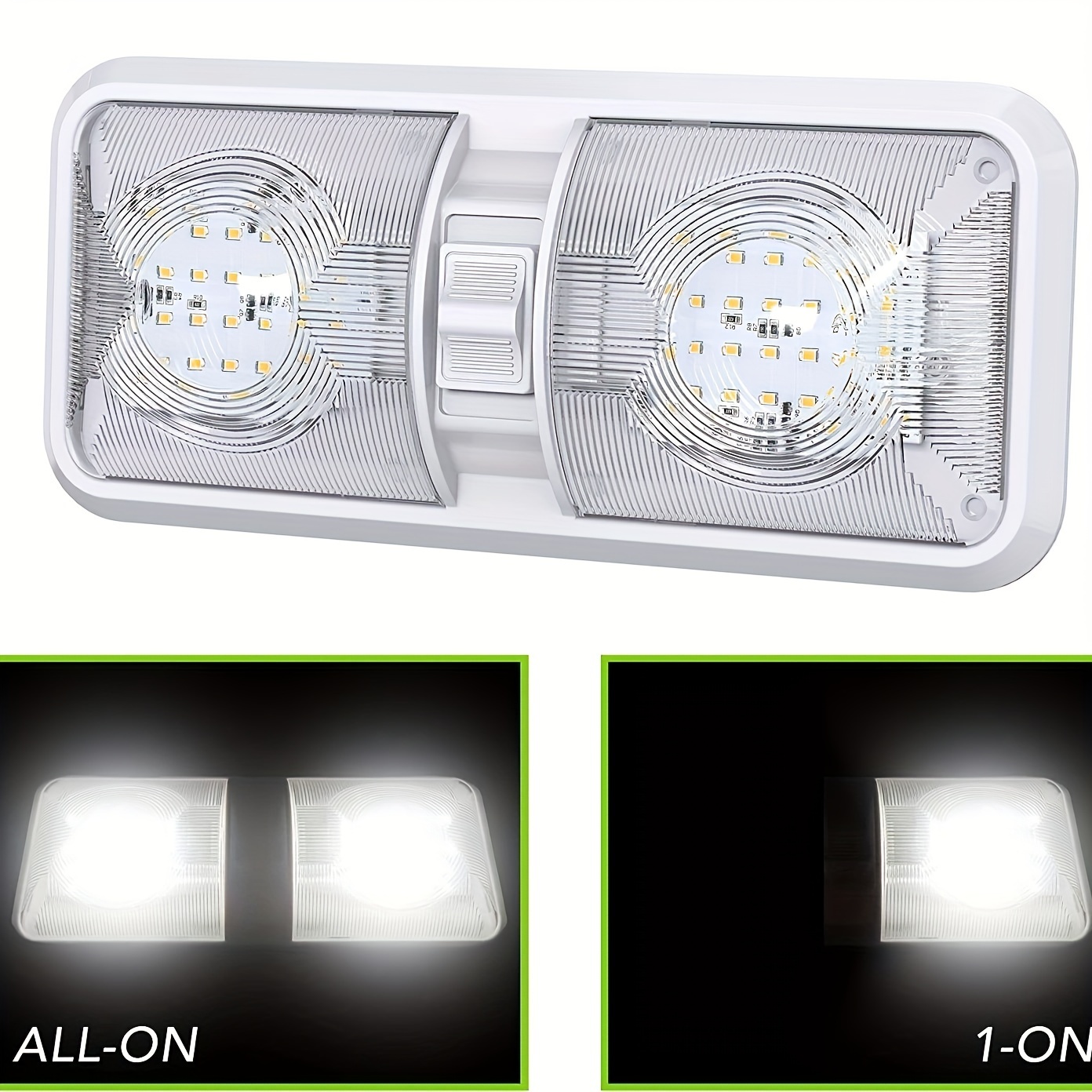 Loisirs LED RV LED plafonnier à double dôme avec interrupteur marche/arrêt  éclairage intérieur pour voiture/RV/remorque/camping-car/bateau 12V blanc  naturel - Temu Belgium