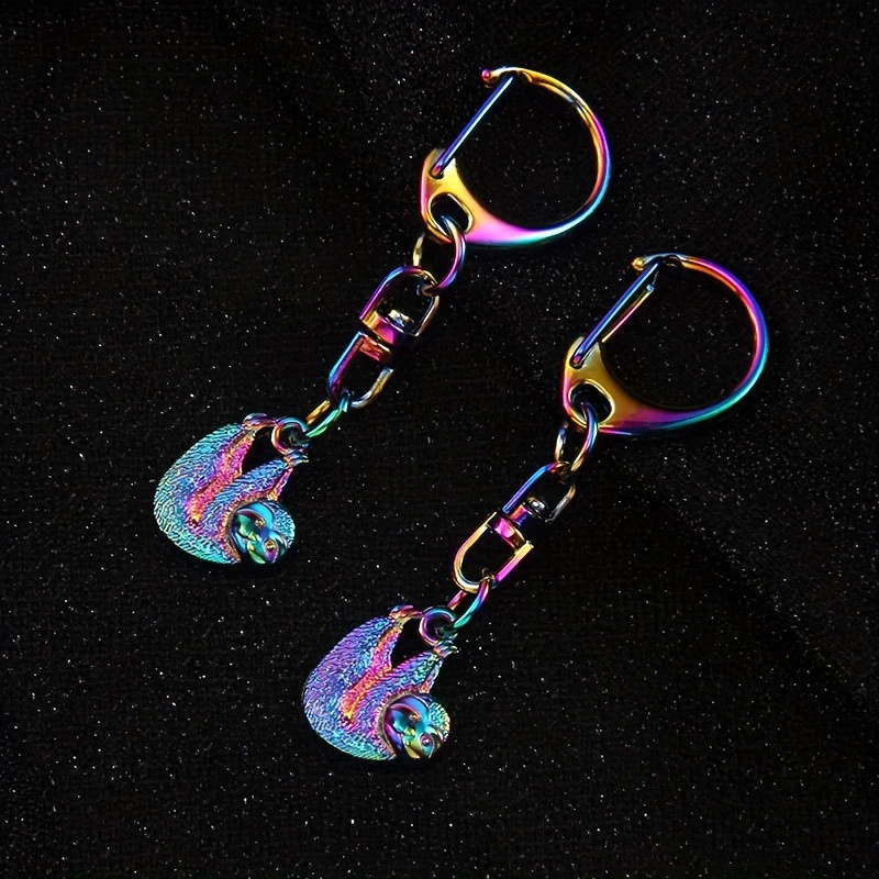 1pc Y2k Colorful Cute Mini Sloth Keychain Men Bag Pendant Best