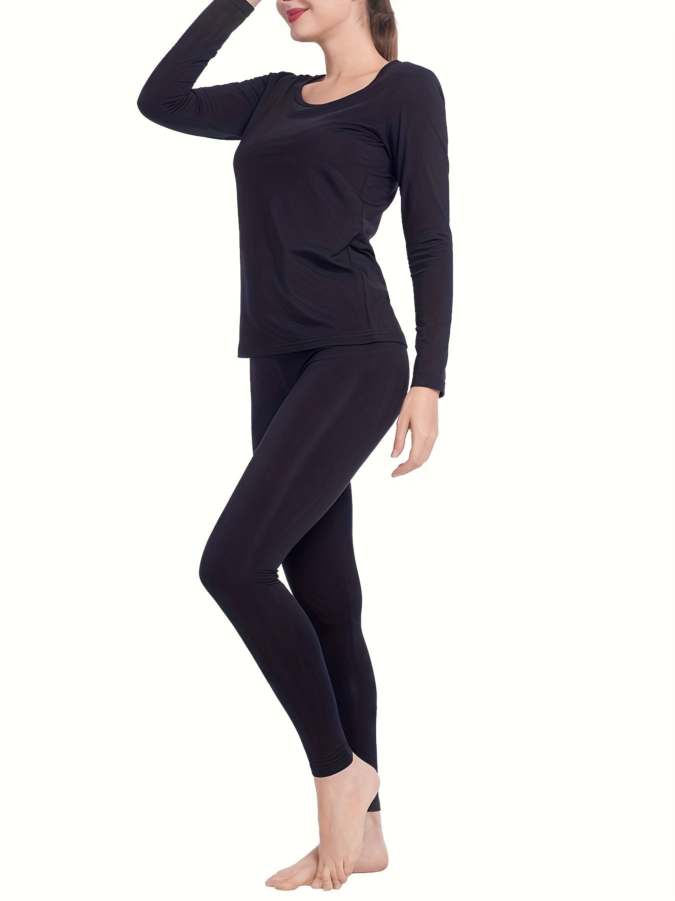 Hodo Seamless Thermal Underwear Set Long Sleeve Crew Neck - Temu