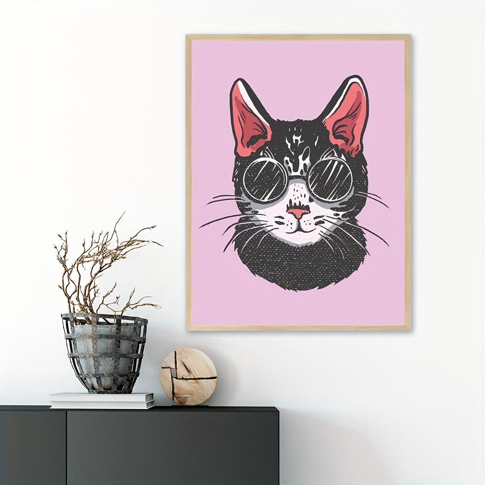 1pc キャンバス絵画ヴィンテージ黒猫壁の装飾ポスター現代壁アート