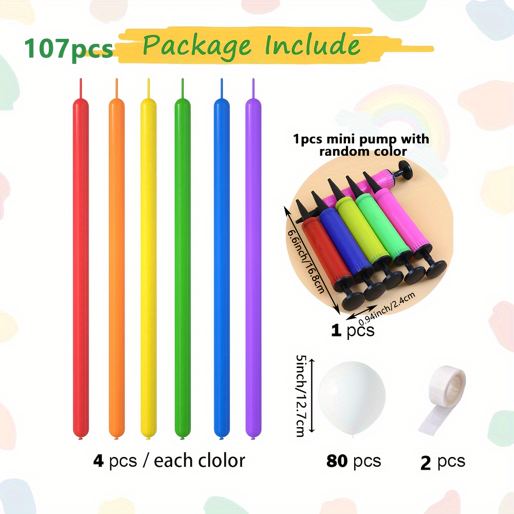 107pcs, Diy Pastel Rainbow Balloons Garland Kit, Birthday Decor