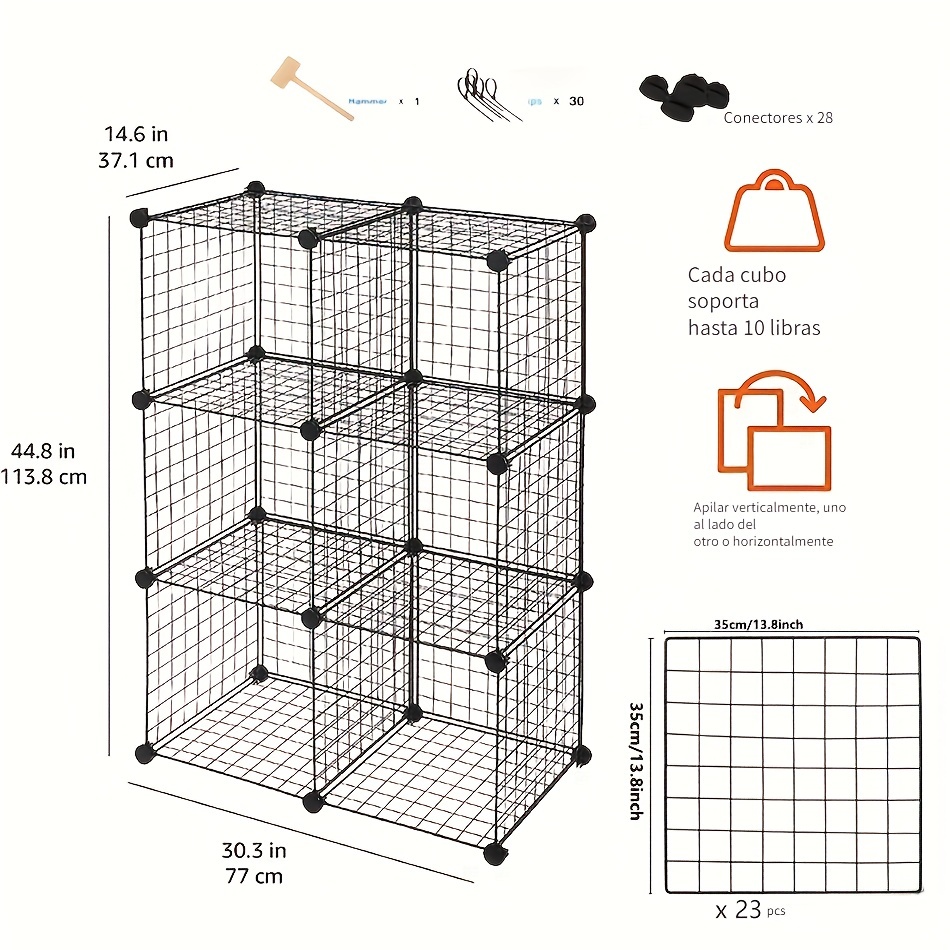 24pcs Conectores Estantería Almacenamiento Cubos Conectores - Temu