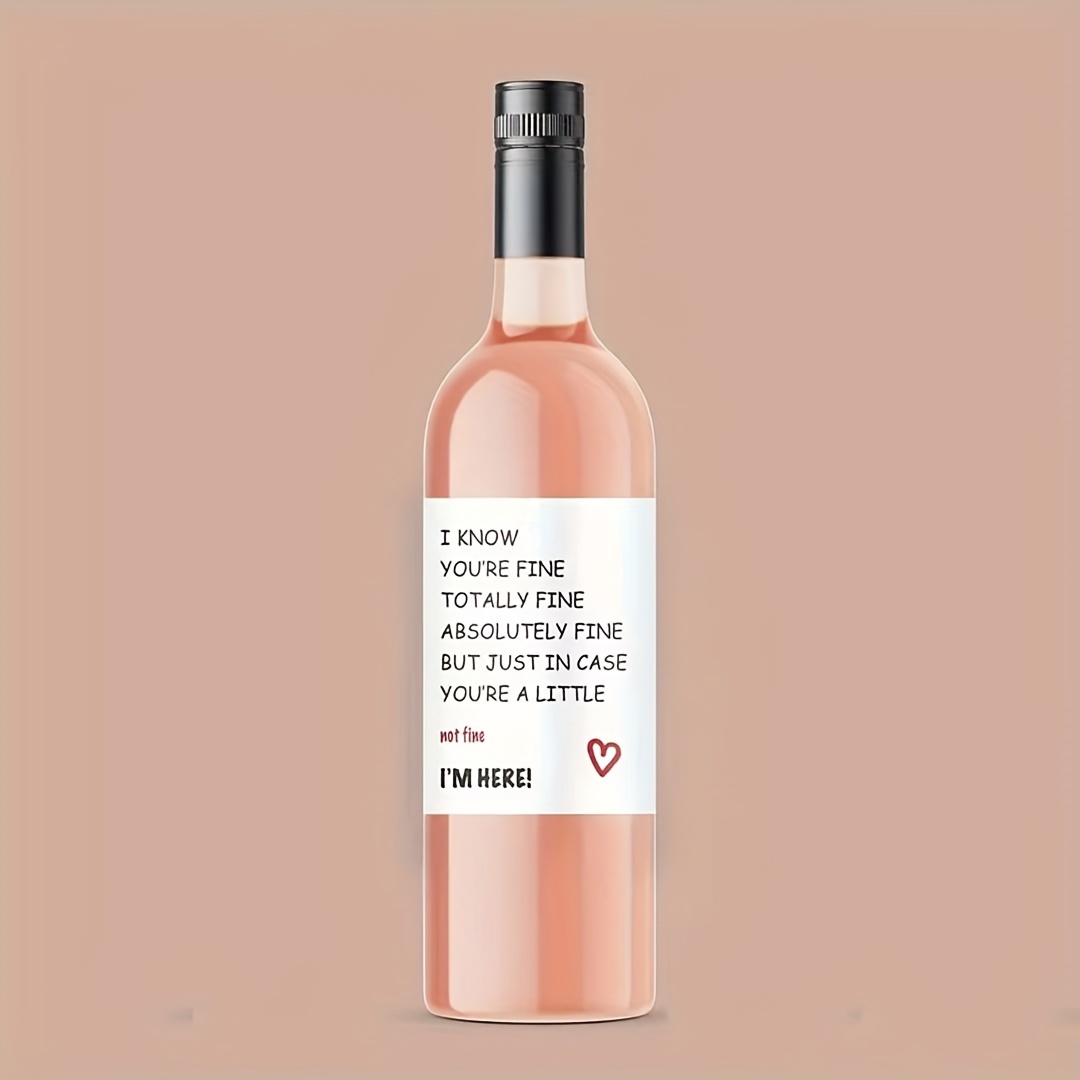 5pcs Funny Bottle Label Encouragement Gift Wine Bottle Stickers For Friends