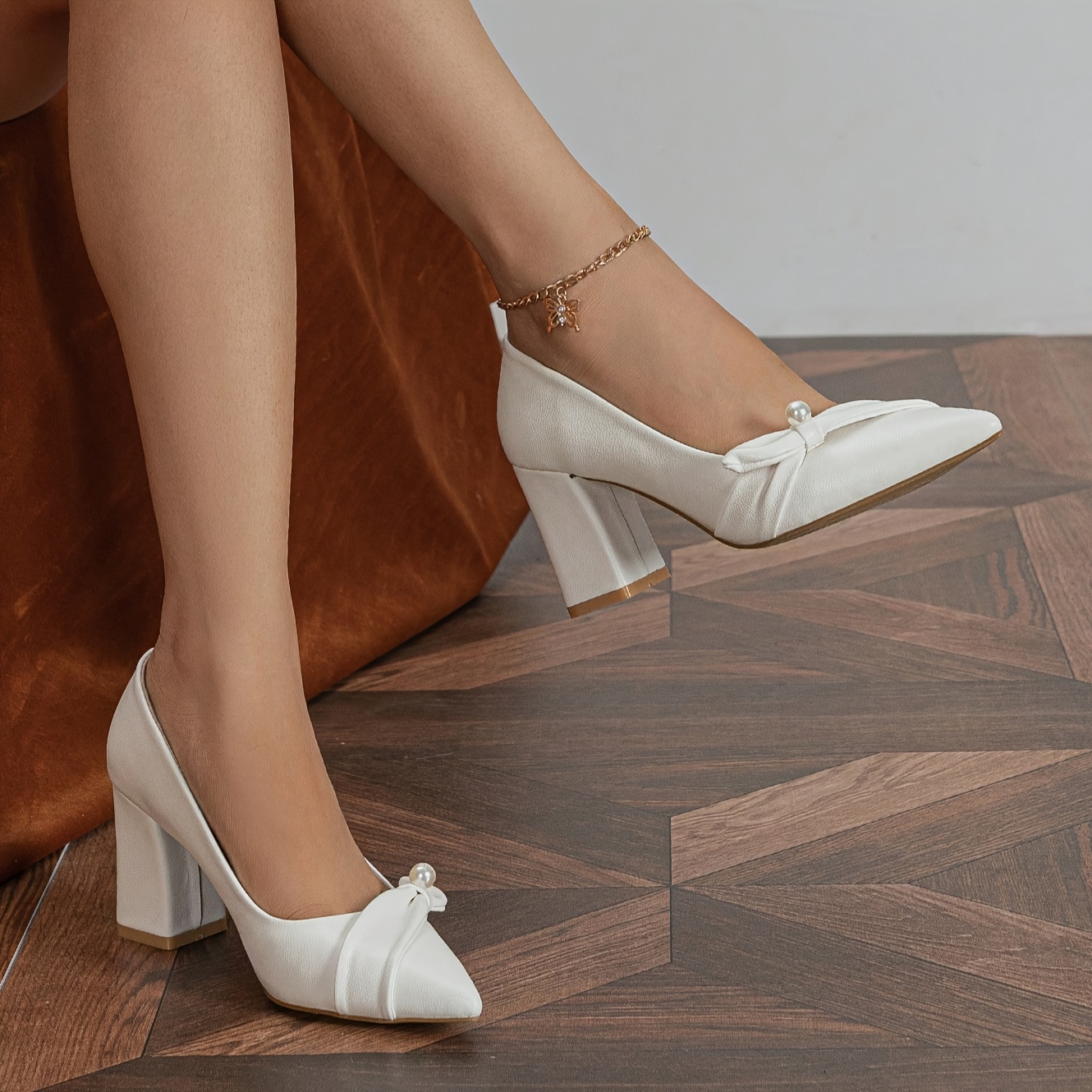 Zapatos Elegantes Color Sólido Mujer Zapatos Cómodos Tacón - Temu