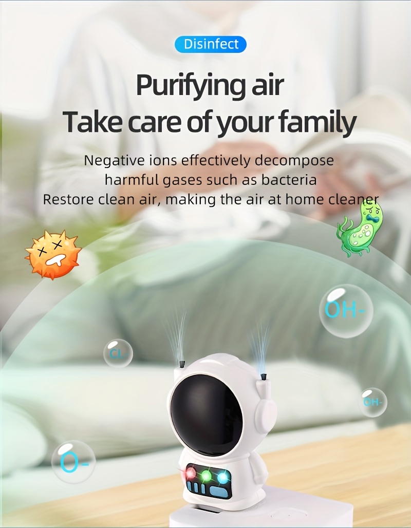 spaceman ion purifier negative ion oxygen bar purify formaldehyde remove pm2 5 no consumables details 5