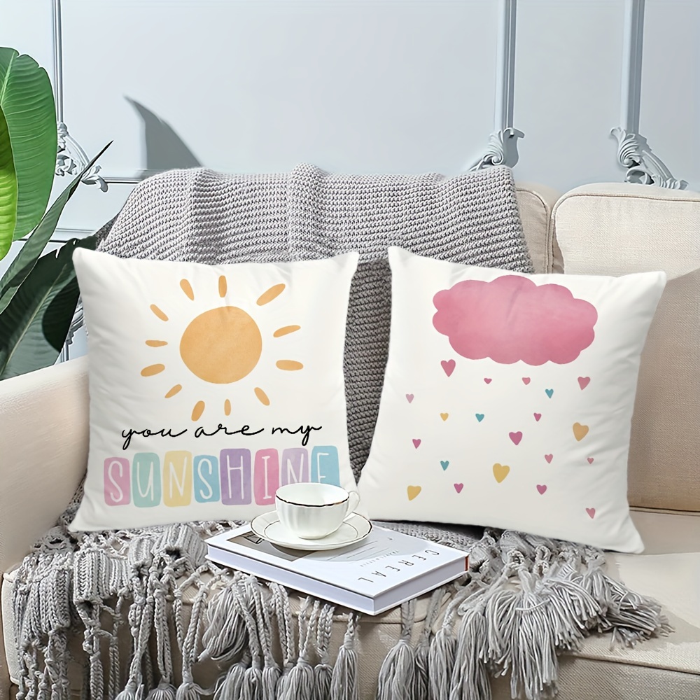 

4pcs, Fresh Style Polyester Cushion Cover, Pillow Cover, Bedroom Accessories, Sofa Cushion Cover, Collectible Buildings Accessories (cushion Is Not Included)