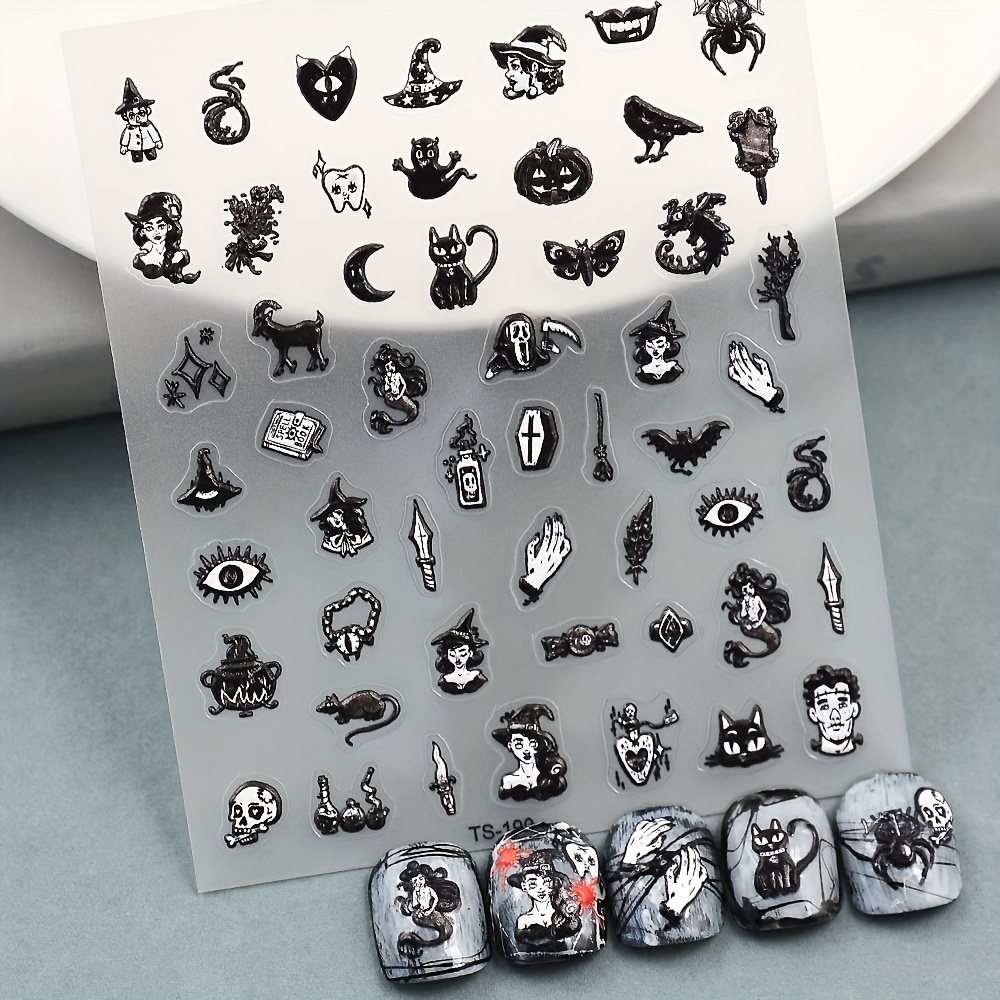 5D Gothic Nail Art Stickers - Self Adhesive Nail Decoration