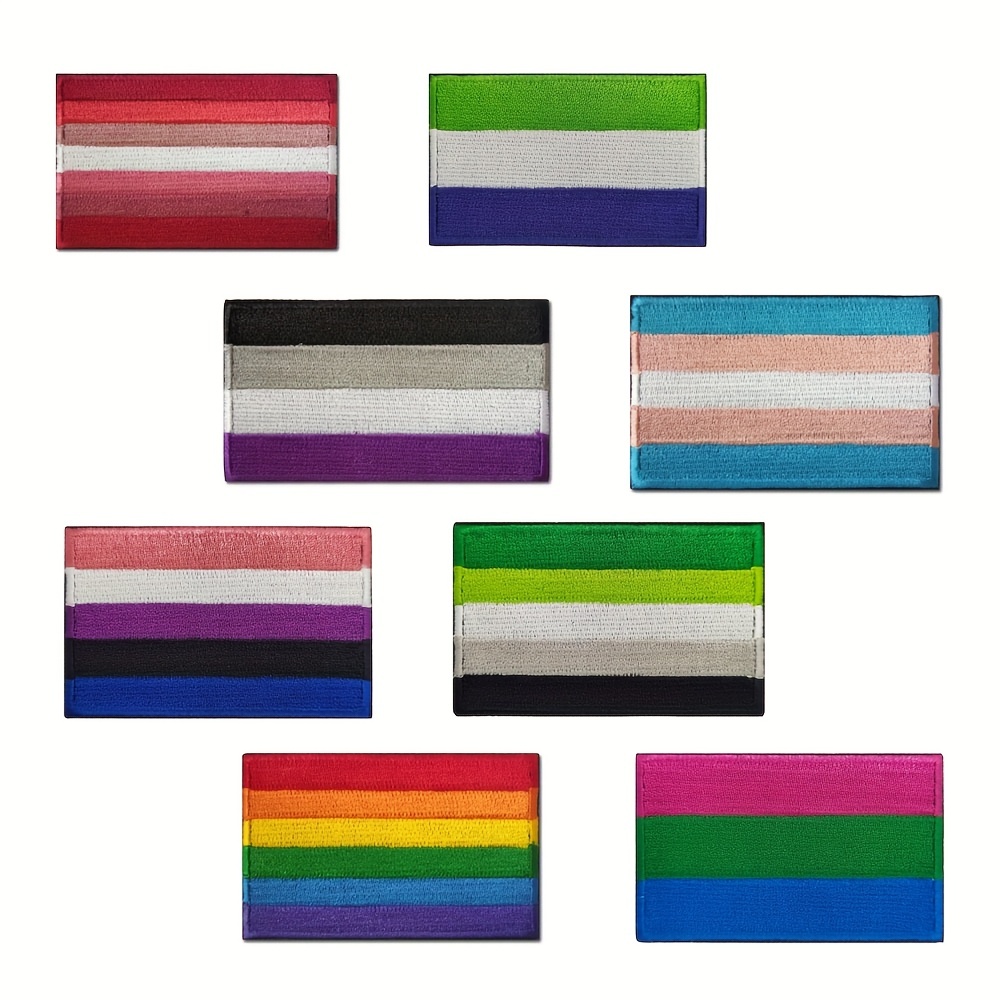 Embroidered Pride Gay Lgbt Rainbow Flag Hook Loop Badge - Temu