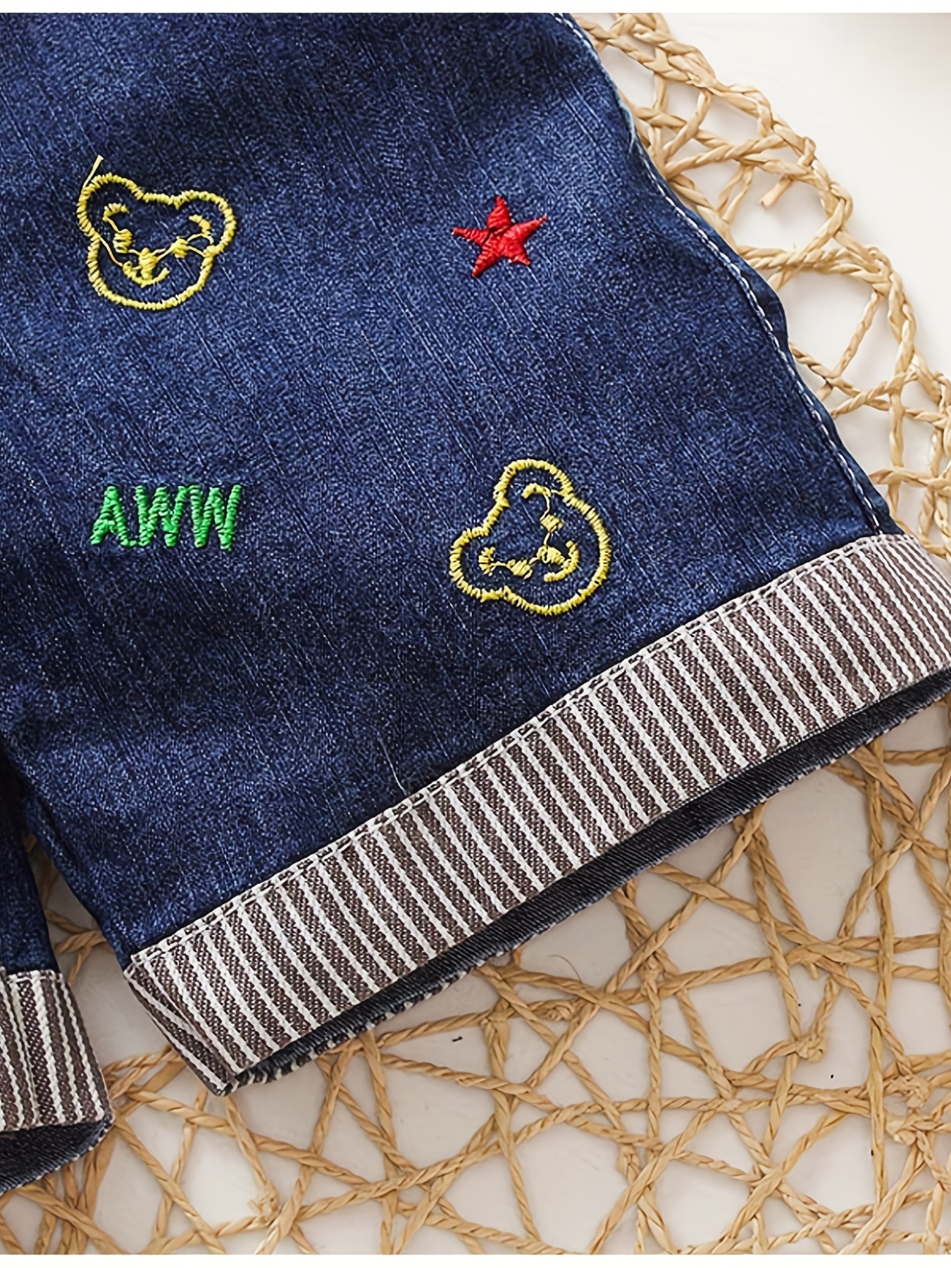 Lion Print Denim Overalls for Boys & Girls