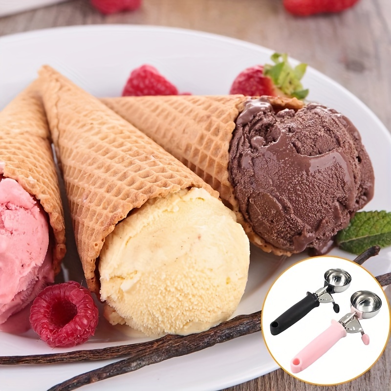 Premium Stainless Steel Ice Cream Scoop with Trigger Fruit Scoop Perfect  for Frozen Yogurt Sundae Ice