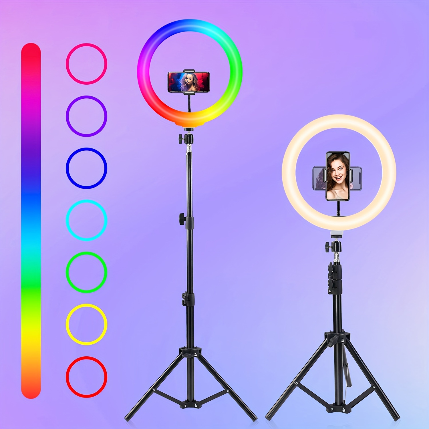 Selfie Ring Fill Light With Tripod Stand Light Mobile - Temu
