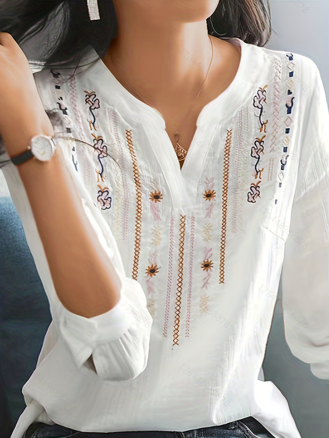 Women Embroidered Tops - Temu