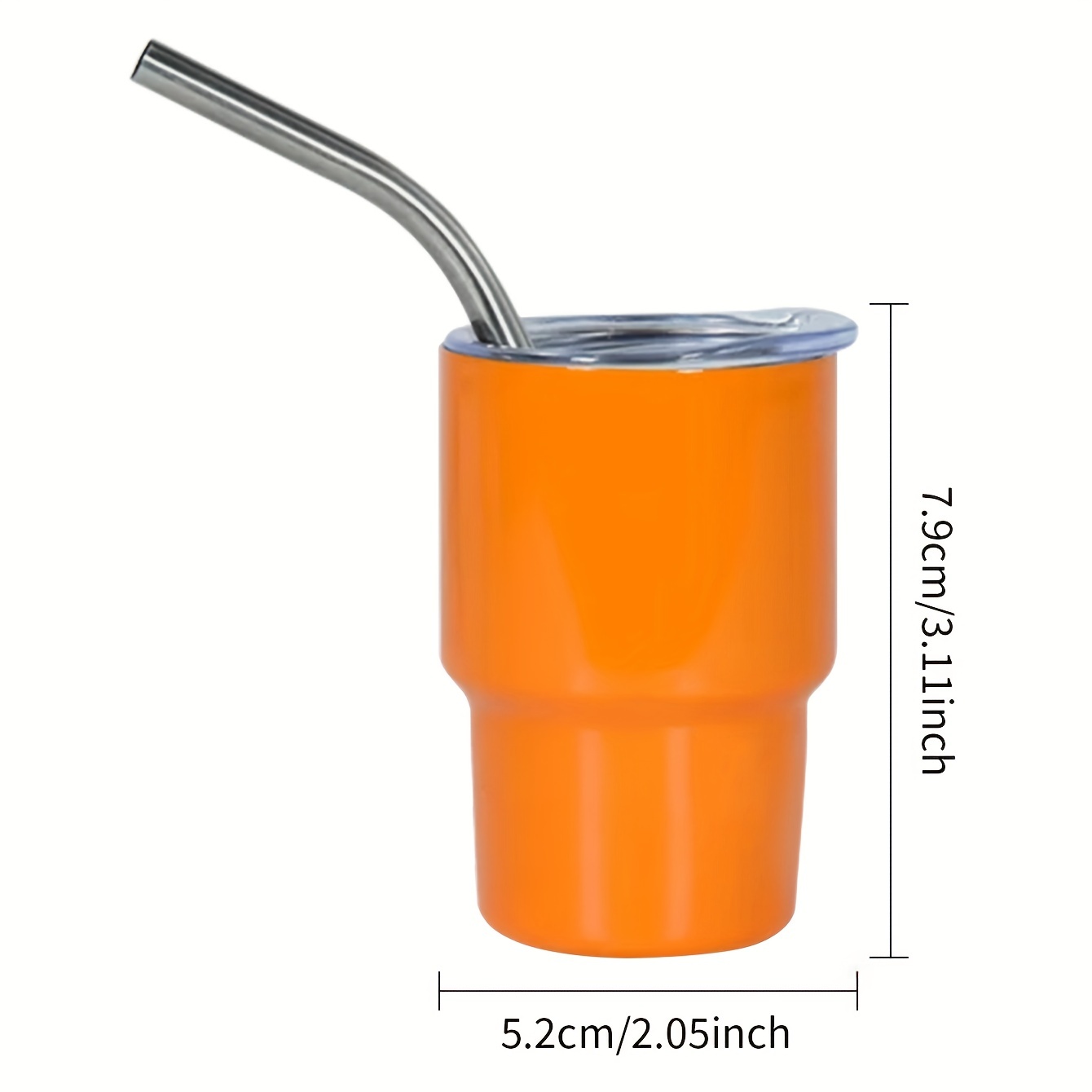 Custom Coffee Tumbler - 30 oz Orange Insulated Tumbler with Straw