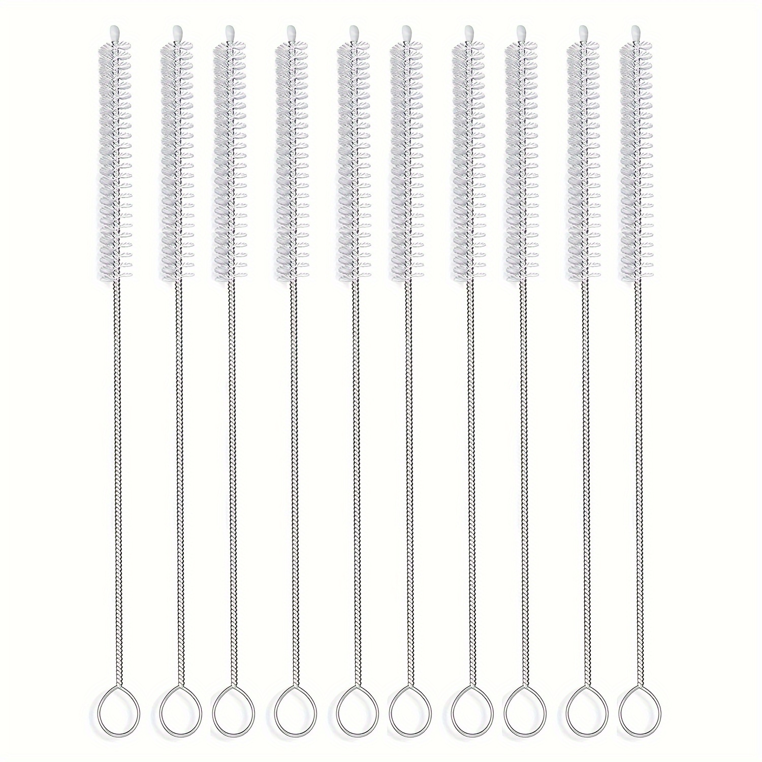 10pcs white straw cleaning brush