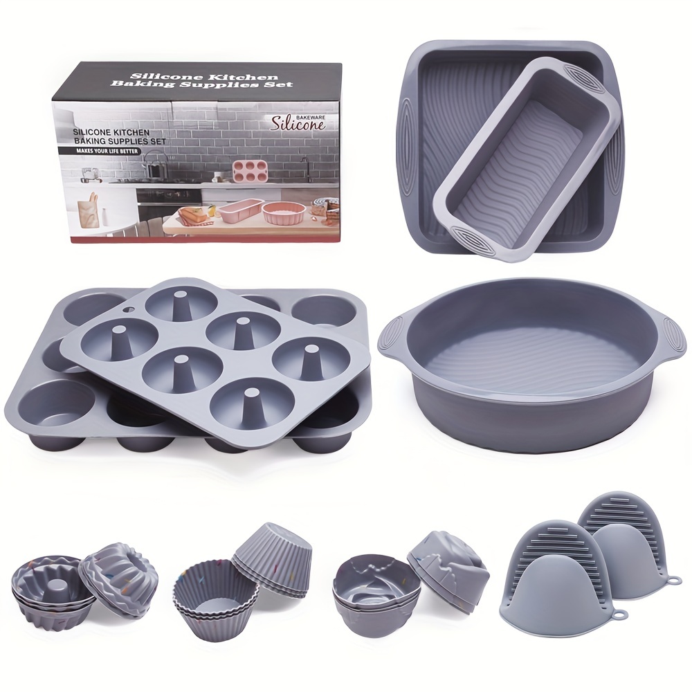 Home Kitchen Items Silicone Baking Tray Set - Temu in 2023  Silicone  baking pans, Oven accessories, Silicone baking sheet